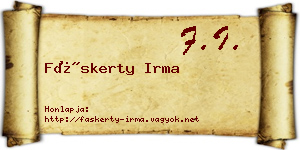 Fáskerty Irma névjegykártya