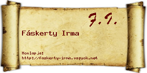 Fáskerty Irma névjegykártya