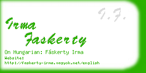 irma faskerty business card